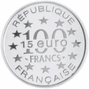 100 francs 15 euros monuments de l'europe argent