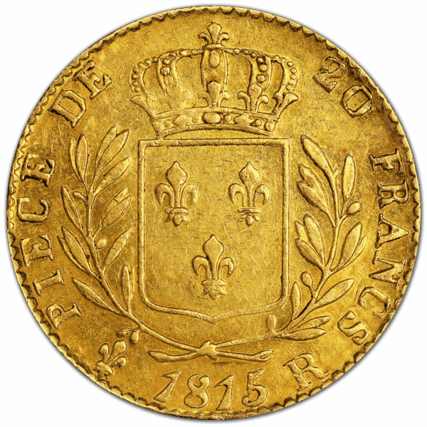 20 francs or louis XVIII 1815 R Londres – Image 2