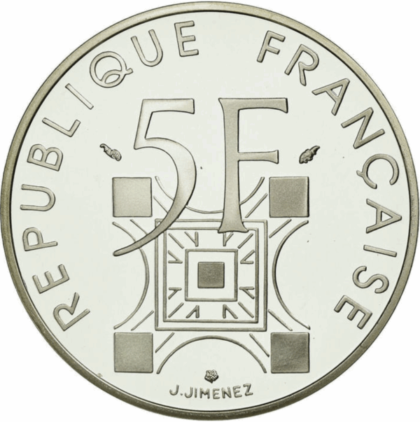 5 francs argent 1989 Tour Eiffel belle épreuve – Image 2