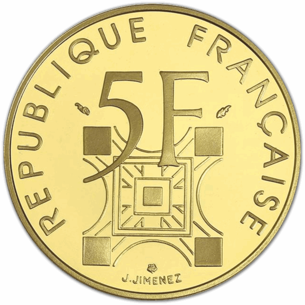 5 francs or 1989 tour eiffel belle epreuve – Image 3