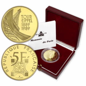 5 francs or 1989 tour eiffel belle epreuve