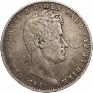 5 lire carl albert argent