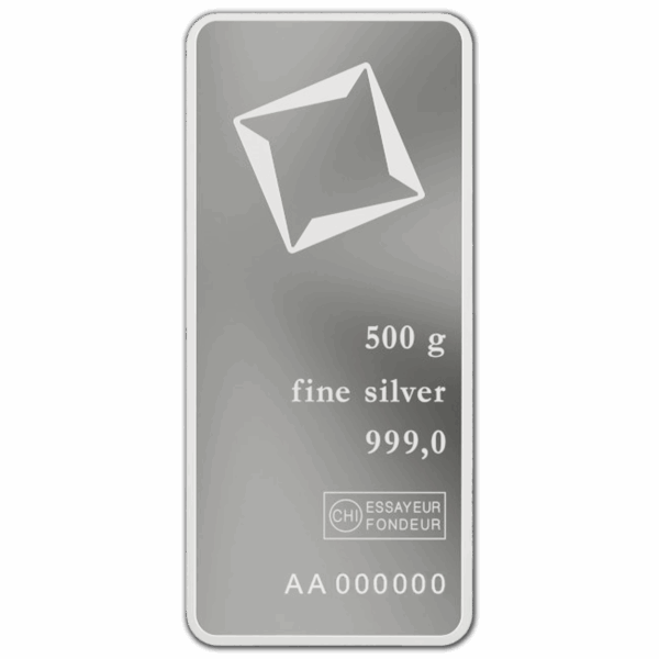 Lingot d'argent 500 g valcambi