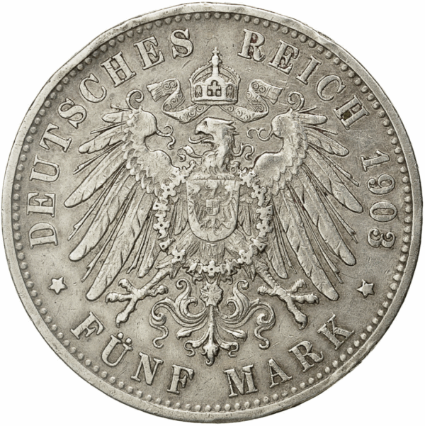 5 mark wilhelm II wuerttemberg argent – Image 2