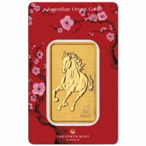 Lingot or 1 once lunar cheval perth mint