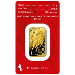 Lingot or 10 g lunar cheval argor heraeus