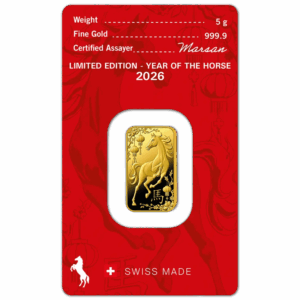 Lingot or 5 g lunar cheval argor heraeus