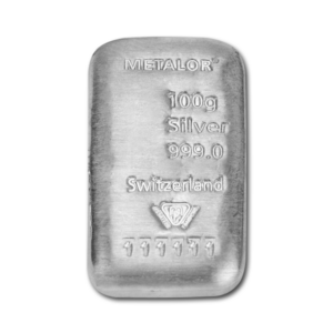 Lingot argent 100 g metalor