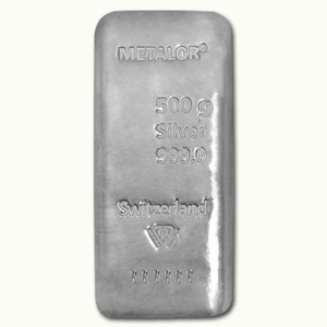 Lingot argent 500 g metalor