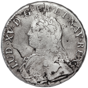 Écu "aux rameaux d'olivier" Louis XV 1726 Riom #1016