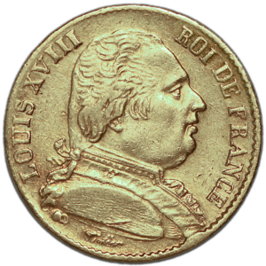 20 Francs Louis XVIII 1814 Bordeaux #1055