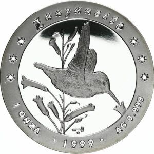 10 pesos Cuba 1999 Hummingbird argent