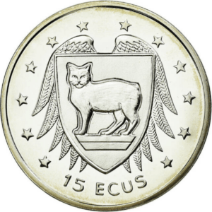 15 écus 1994 chat manx argent