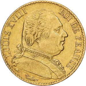20 Francs Or Louis XVIII Lille 1814 #1051
