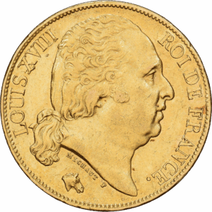 20 Francs Or Louis XVIII Paris #1070