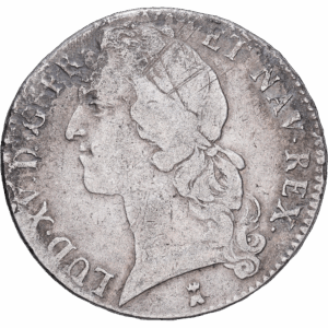 Écu	Argent "au bandeau" Argent Louis XV Nantes 1744 #1085