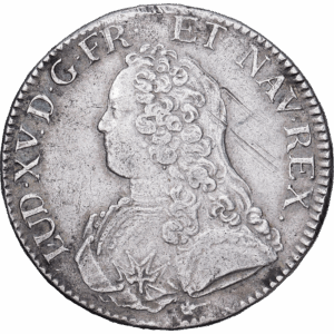 Écu "aux rameaux d'olivier" Argent Louis XV Amiens 1729 #1102