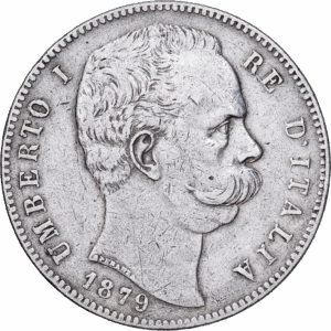 5 Lire Argent Humbert Ier Rome 1879 #1107