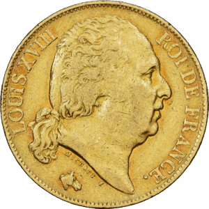 20 francs or louis XVIII 1817 Q perpignan #1126