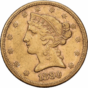5$ Or Liberty Head San Francisco 1880 #1133