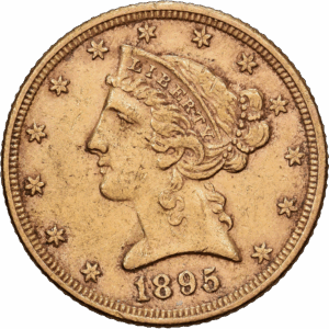 5$ Or Liberty Head Philadelphie 1895 #1134