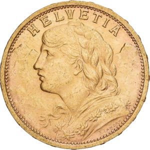 Suisse 20 Francs Or Vreneli Berne 1927 #1147