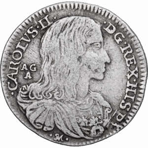 1 Carlin Argent Charles II Naples 1689 #1161