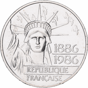 100 Francs Argent Statue de la Liberté (Piéfort) Pessac 1986 #1162