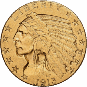 5 Dollars Or Indian Head Philadelphie 1913 #1170