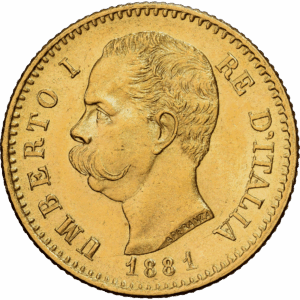 20 Lire Or Humbert Ier Rome 1881 #1172