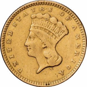 1 Dollar Or Indian Princess Philadelphie 1857 #1177