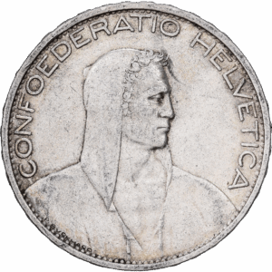 5 Francs Argent Tête de Berger Berne 1925 #1184