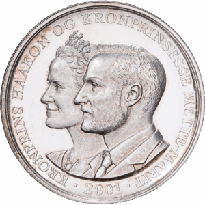 Médaille Argent Mariage Royal - Prince Haakon & Mette-Marit Kongsberg #1210