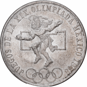 25 Pesos Argent Jeux Olympiques Mexico 1968 #1257