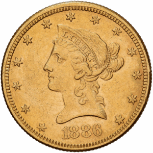 10 Dollars Or Liberty Head Philadelphie 1886 #1268