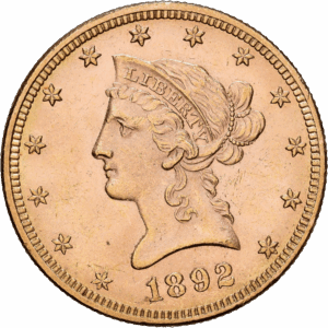 10 Dollars Or Liberty Head Philadelphie 1892 #1269