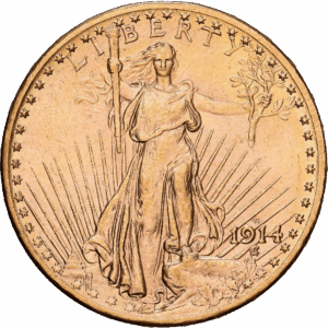 20 Dollars Or Saint-Gaudens Double Eagle Denvers 1914 #1272