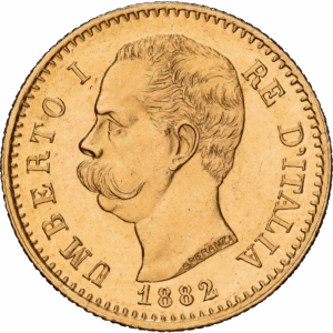 20 Lire Or Humbert Ier Rome 1882 #1174