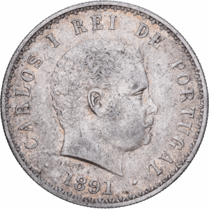 500 Réis Argent Carlos I Lisbonne 1891 #1280