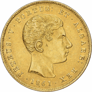 5000 reis Or Pedro V Lisbonne 1861 #1305