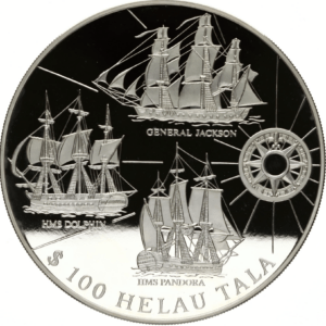 1 kg navires de guerre 1996 Tokelau argent