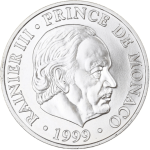 100 francs rainier III 50e anniv de règne monaco 1999