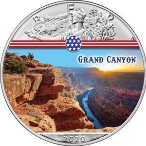 1 oz Silver Coin - Silver Eagle - Landmarks USA - Grand Canyon - 2020