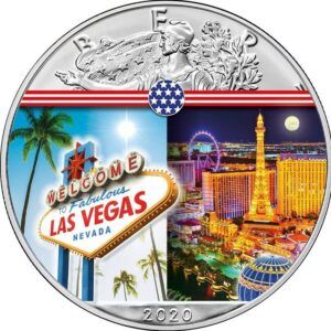 1 oz Silver Coin - Silver Eagle - Landmarks USA - Las Vegas - 2020