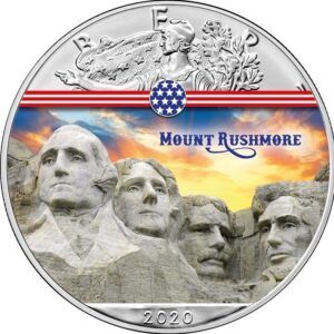 1 oz Silver Coin - Silver Eagle - Landmarks USA - Mount Rushmore - 2020
