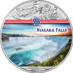 1 oz Silver Coin - Silver Eagle - Landmarks USA - Niagara Falls - 2020