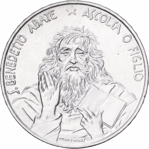 1000 Lires Argent Saint Benoît de Nursie Rome 1980 #1330