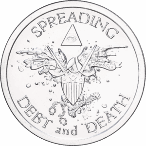 Médaille Silver Shield 2 oz argent type « Warbird / Spreading Debt and Death » 2014 #1340