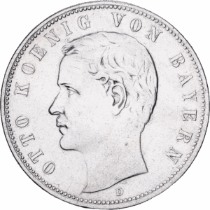 5 Mark Argent Otto Munich 1908 #1350