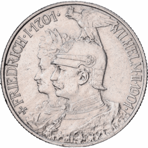 2 Mark Argent Wilhelm II Berlin 1901 #1354